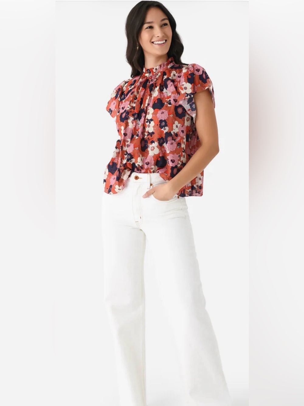 BNWT Trovata Bird of Paradis Carla Orcaso Floral High Collar Blouse $228